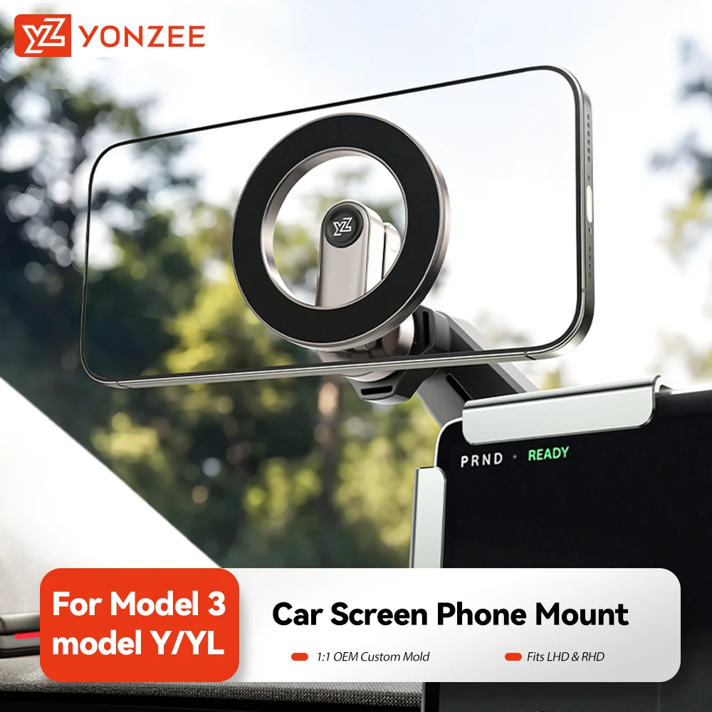 YZ for Tesla Model 3 Highland Y/YL Juniper Magnetic Phone Holder Foldable Screen Mount 360° Rotation Phone Mount Magsafe Accesso