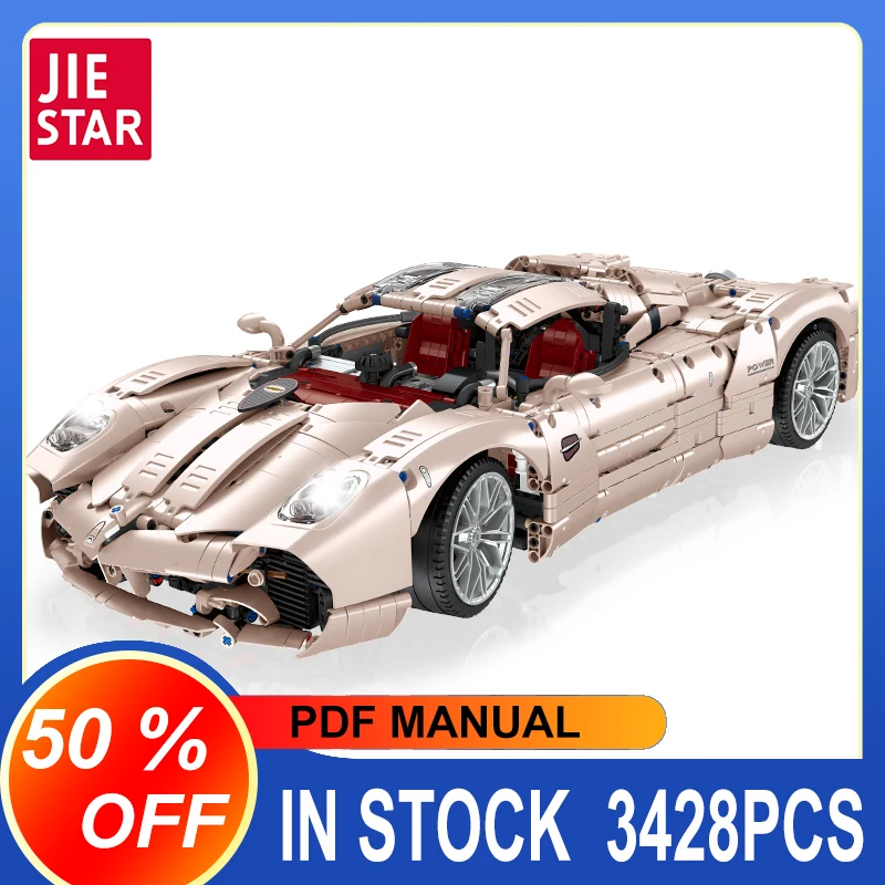 

JIESTAR JJ9210 Модель Pagganis 3428 шт. Супер гоночный автомобиль Строительные блоки Кирпичи Головоломка Игрушка на день рождения для детей