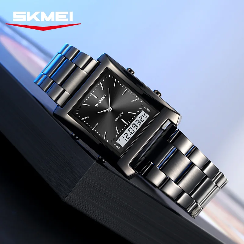 SKMEI 2571 Elegant Electronic Watches for Man Brand Multifunction Watch Calendar Alarm Clock Men Dual Display Digital Wristwatch