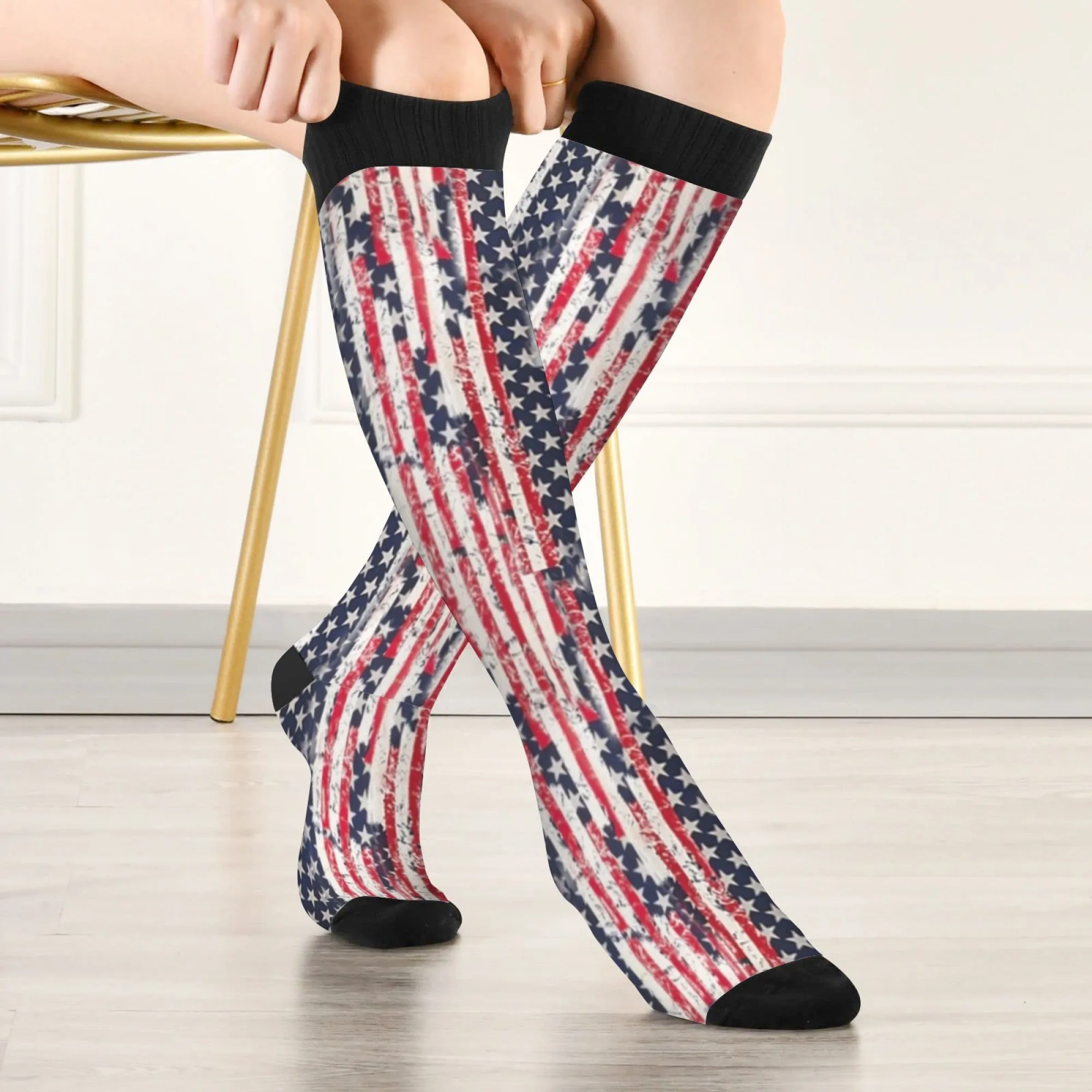 

Elements of the American flag socks novel funny happy compression socks comfortable warm leisure sports stockings unisex gift