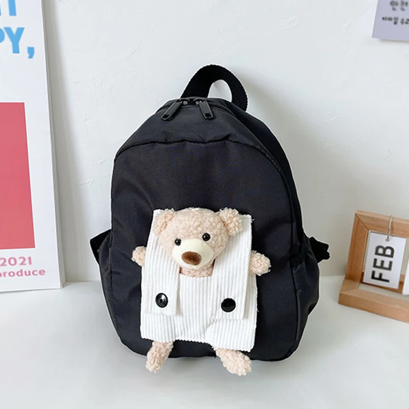 Children School Bags Cartoon Cute Bear Nylon Toddler Kids Backpack Kindergarten Boys Girls Mini Book Bag for 3-8 Years Old