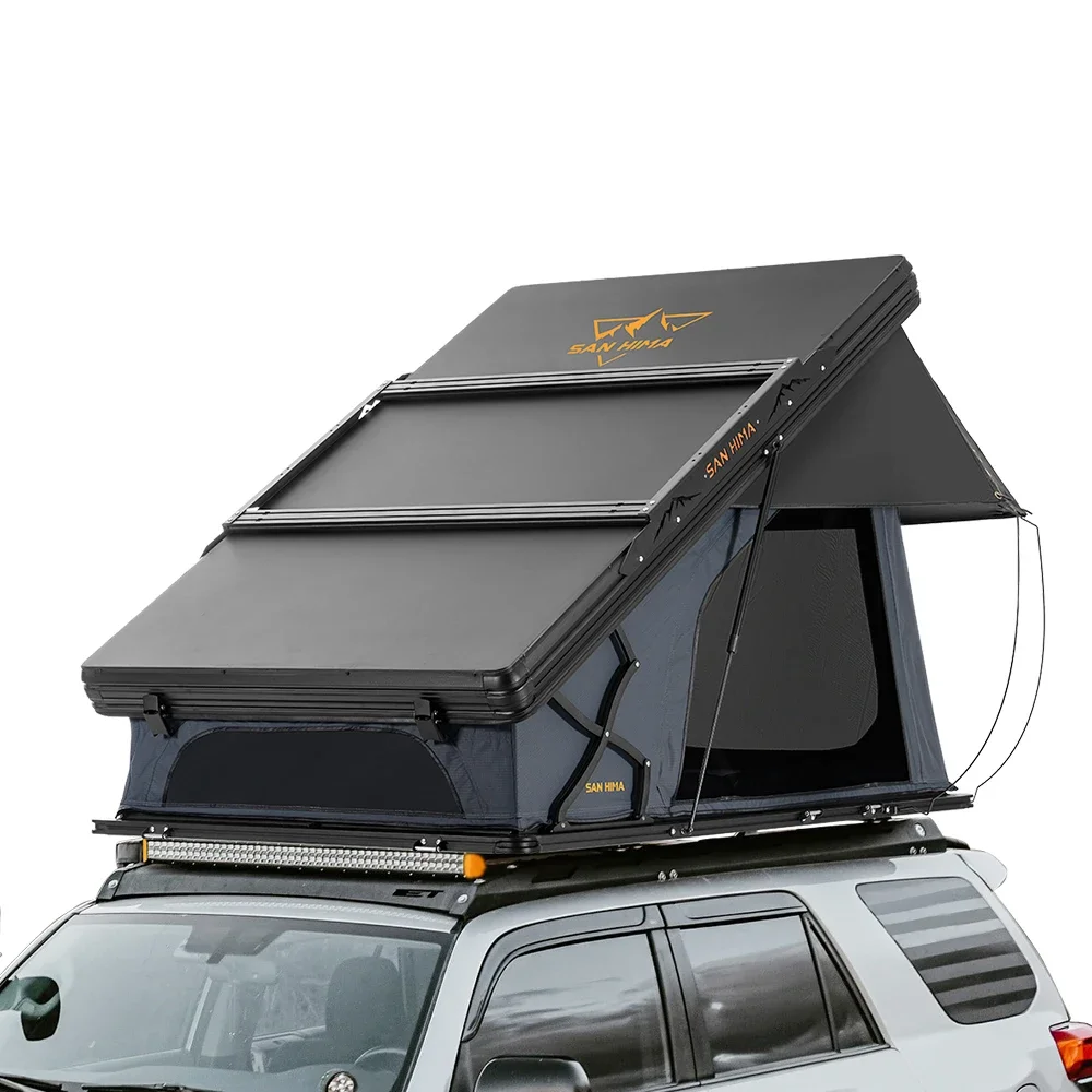 SAN HIMA Quick Set Up Waterproof Car Camping Hardshell Rooftop Tent 2 Person Hard Shell Roof Top Tent for 4WD 4x4 Off-road