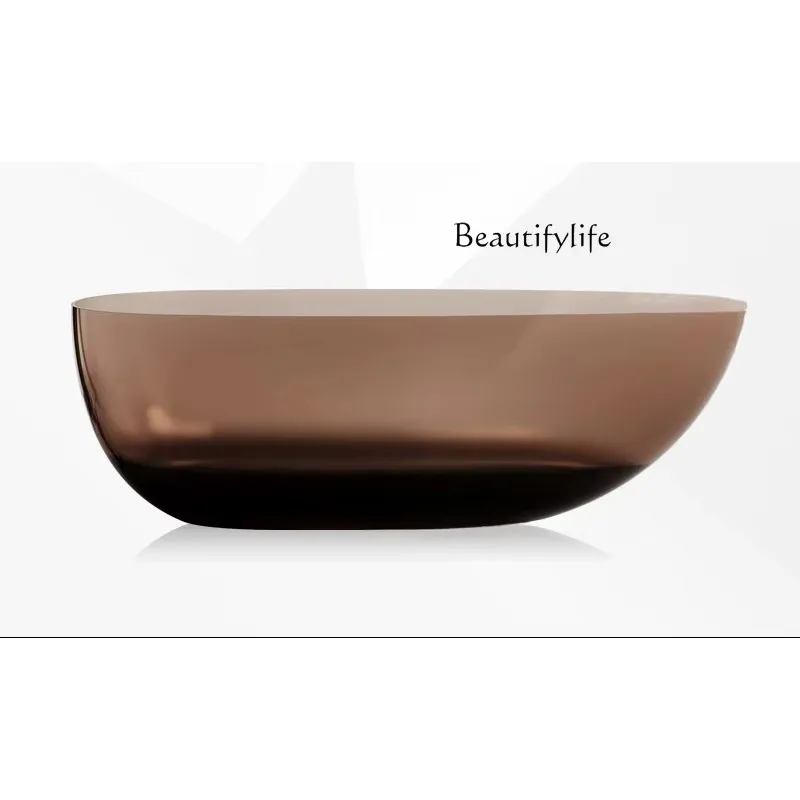 X36 Transparent Color Crystal Resin Bathtub B & B Hotel Home Independent Integrated Goose Egg Shaped Bath