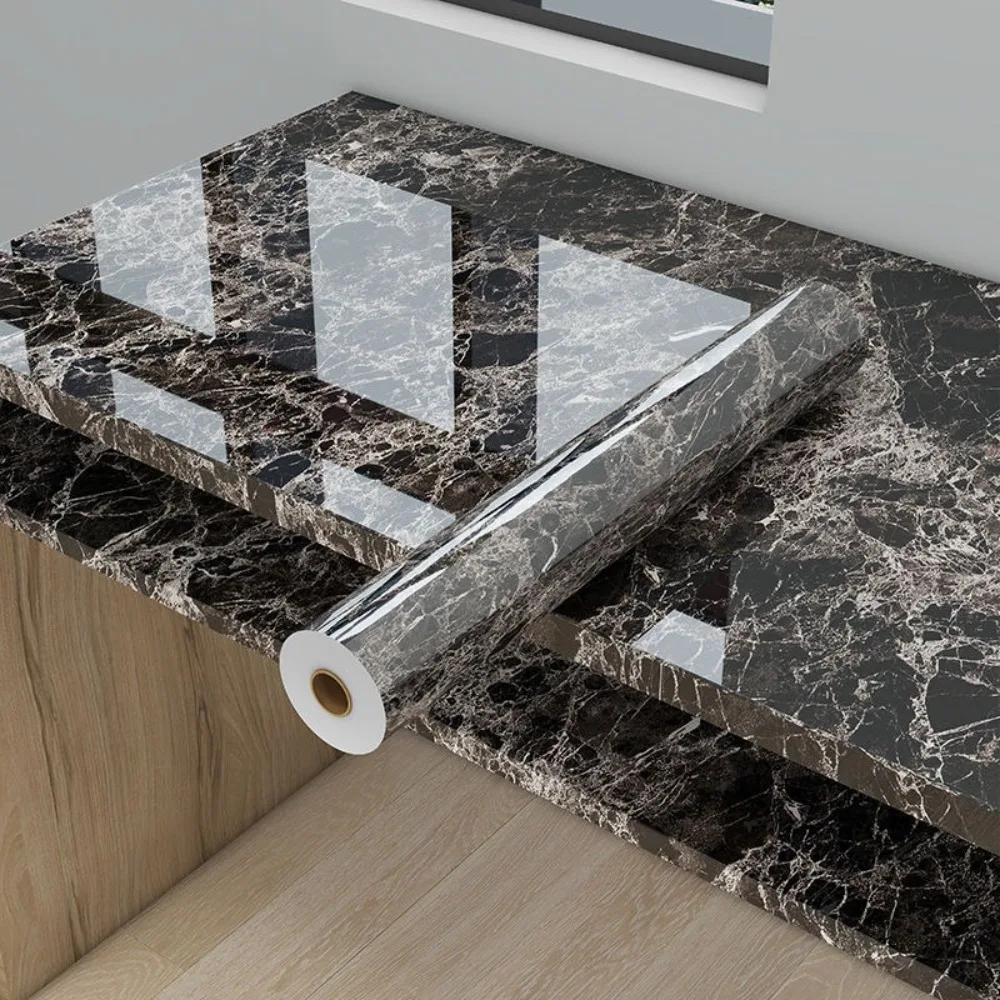 New 40cm Marble Wallpaper Self Adhesive Vinyl Contact Paper Waterproof PVC Wall Stickers Kitchen Livingroom