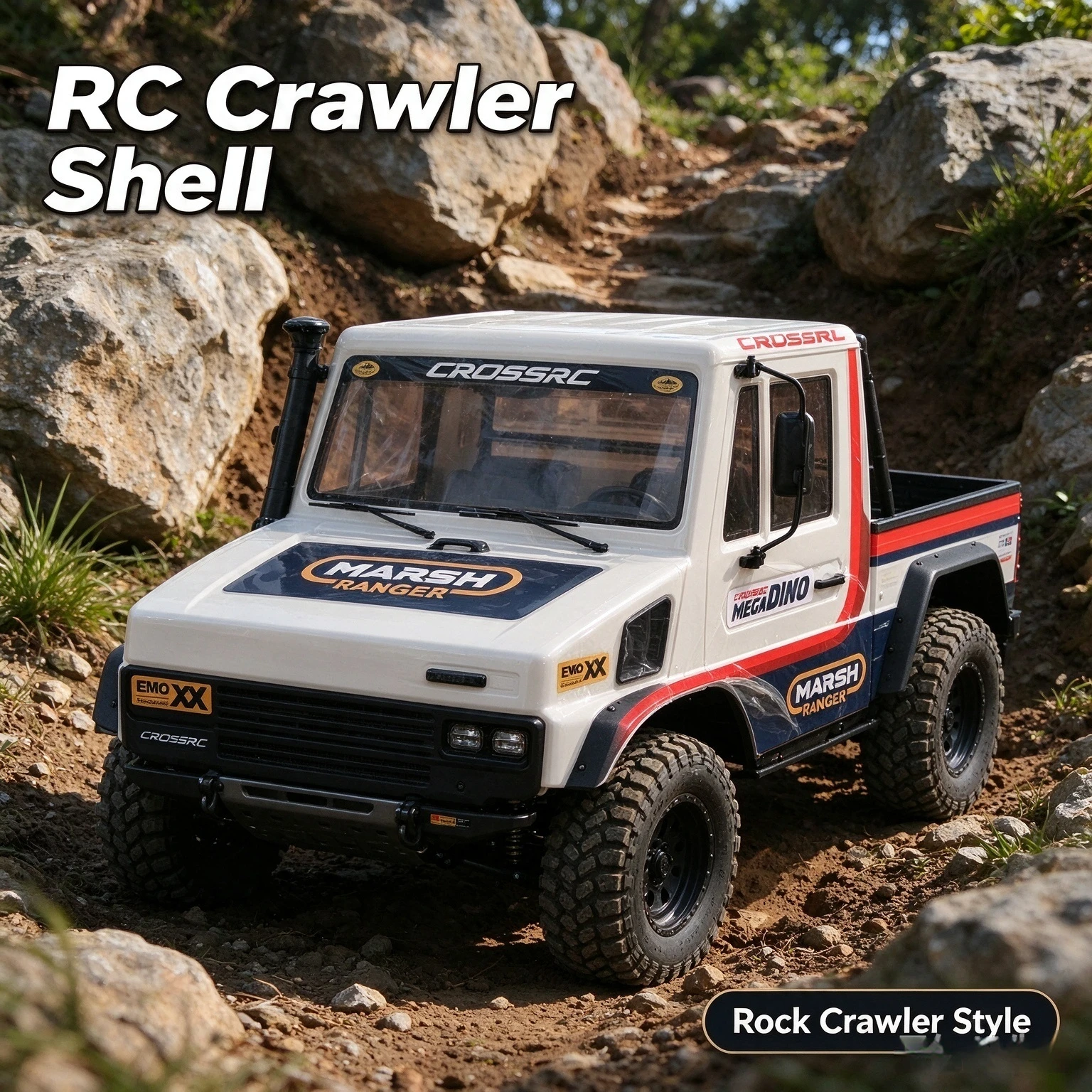97401824 Crossrc RC Crawler Body Shell Kit, Stegosaurus Marsh Ranger Replacement Body Part, Hobby RC Model Accessories