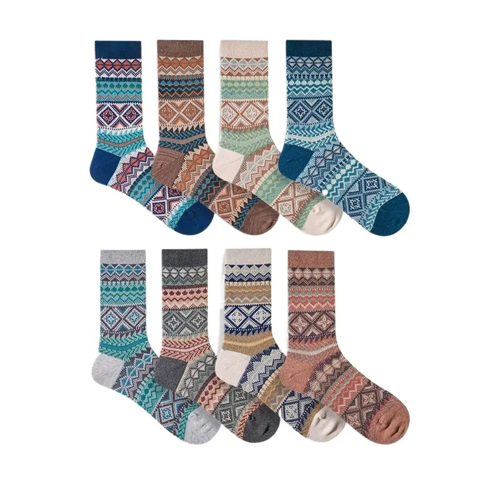 Cute Pile Hosiery Autumn and Winter National Style Long Socks Casual Socks Cotton Socks Women Socks Mid Tube Socks Men's Socks