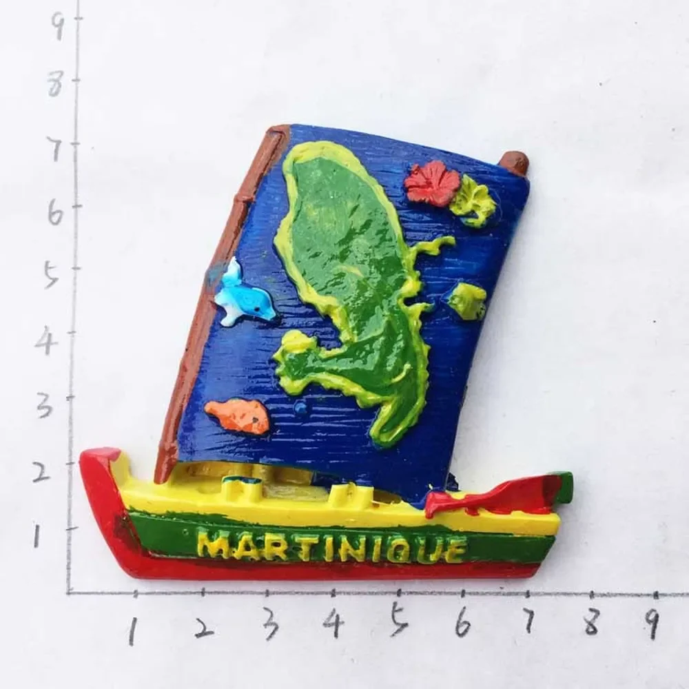 

BABELEMI New 3D Tourist Travel Souvenir Fridge Magnet French Martinique Creative Map