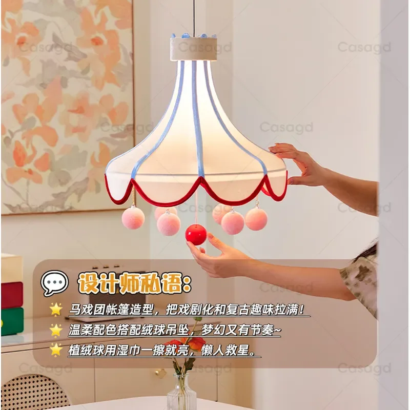 Original Design Circus Tent Chandelier for Kids Bedroom 2025 New Cartoon Fabric Dream Light for Children's Room Lighting