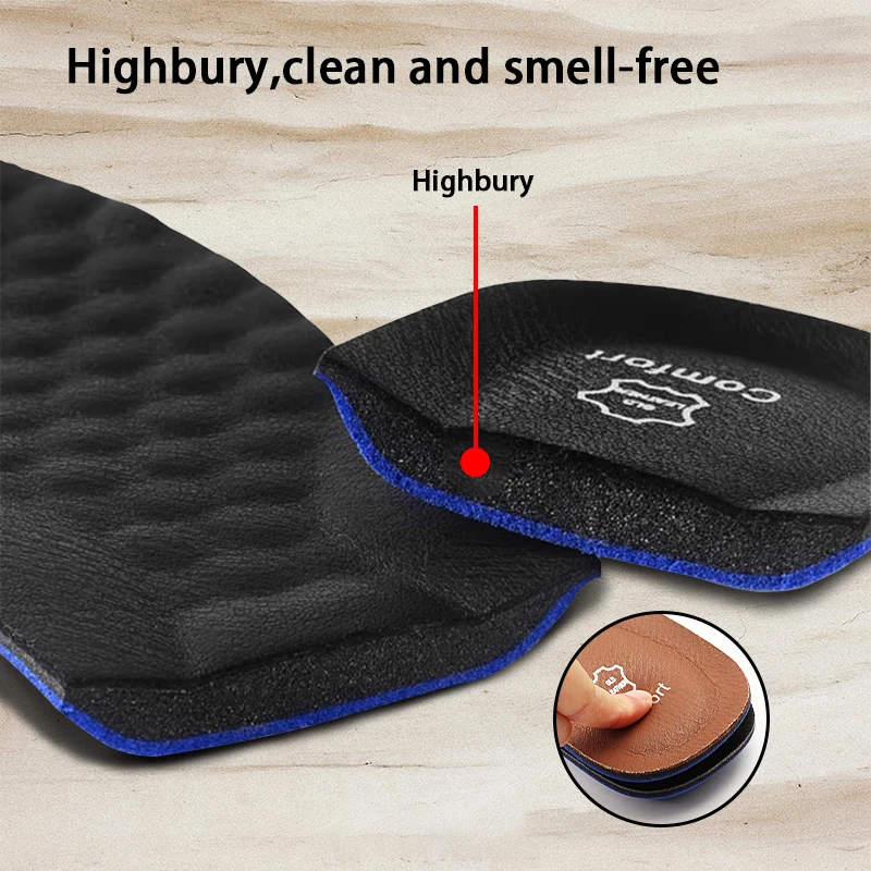Premium Leather Shoe Insole for Flat Footed Orthopedic Arch Support Plantar Fasciitis Feet Pad Shock-absorbing Cushion Protector - view 4