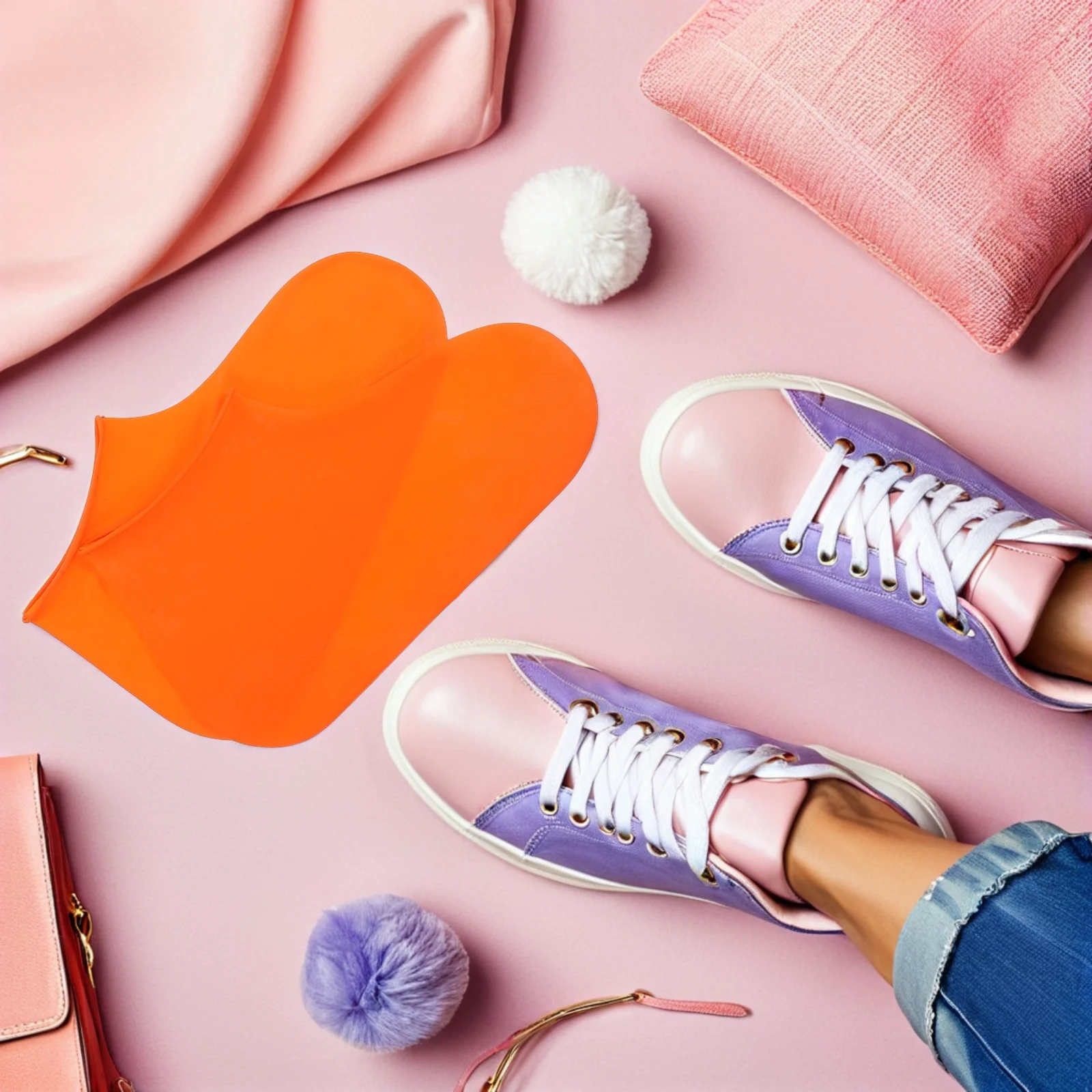 

4pcs Waterproof Shoe Covers Reusable 38-46 Size Non-Slip Rain Overshoes For Men Women Outdoor Travel Boot Protectors