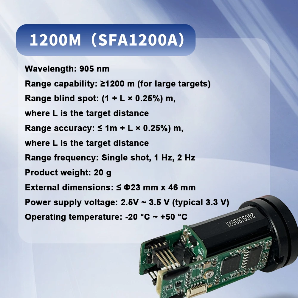 905nm High-Precision Laser Distance Measuring Sensor Module 0-1500m TTL Serial Communication for Drone Distance Measuring Module