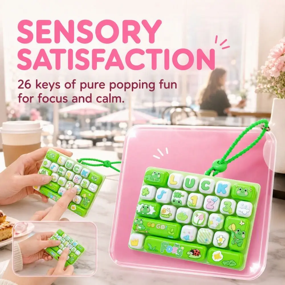 26 Key 26 Key Keyboard Keychain Small Gift Bag Hanging Ornament Mini Keyboard Pendant Cute Plastic Button Fidget Party Favor
