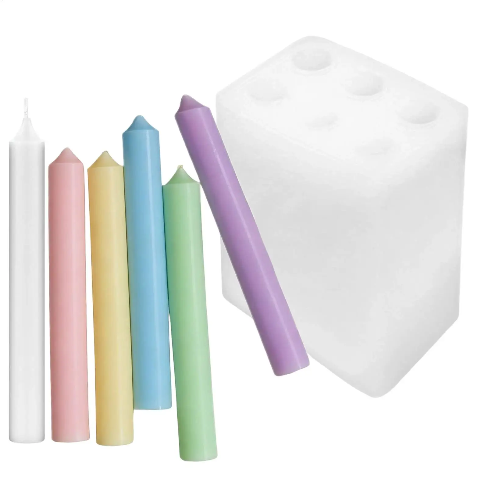 

Pillar Candle Molds 6-Cavity Mould Easy Release Candles Molds For Wedding Birthdays Handcrafts Holidays Gatherings Parties Home