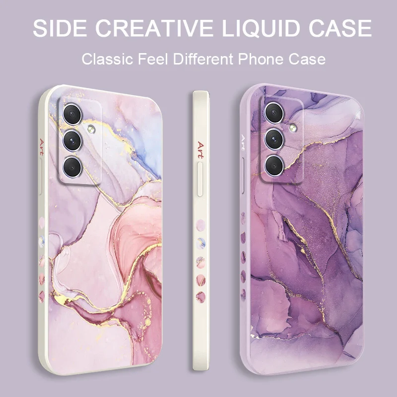 Gold Marble Case For Samsung Galaxy A54 A34 A24 A56 A36 A26 A17 A16 A14 A55 A35 A25 A15 A07 A06 A05 A05S A04 A04S A04E 4G 5G
