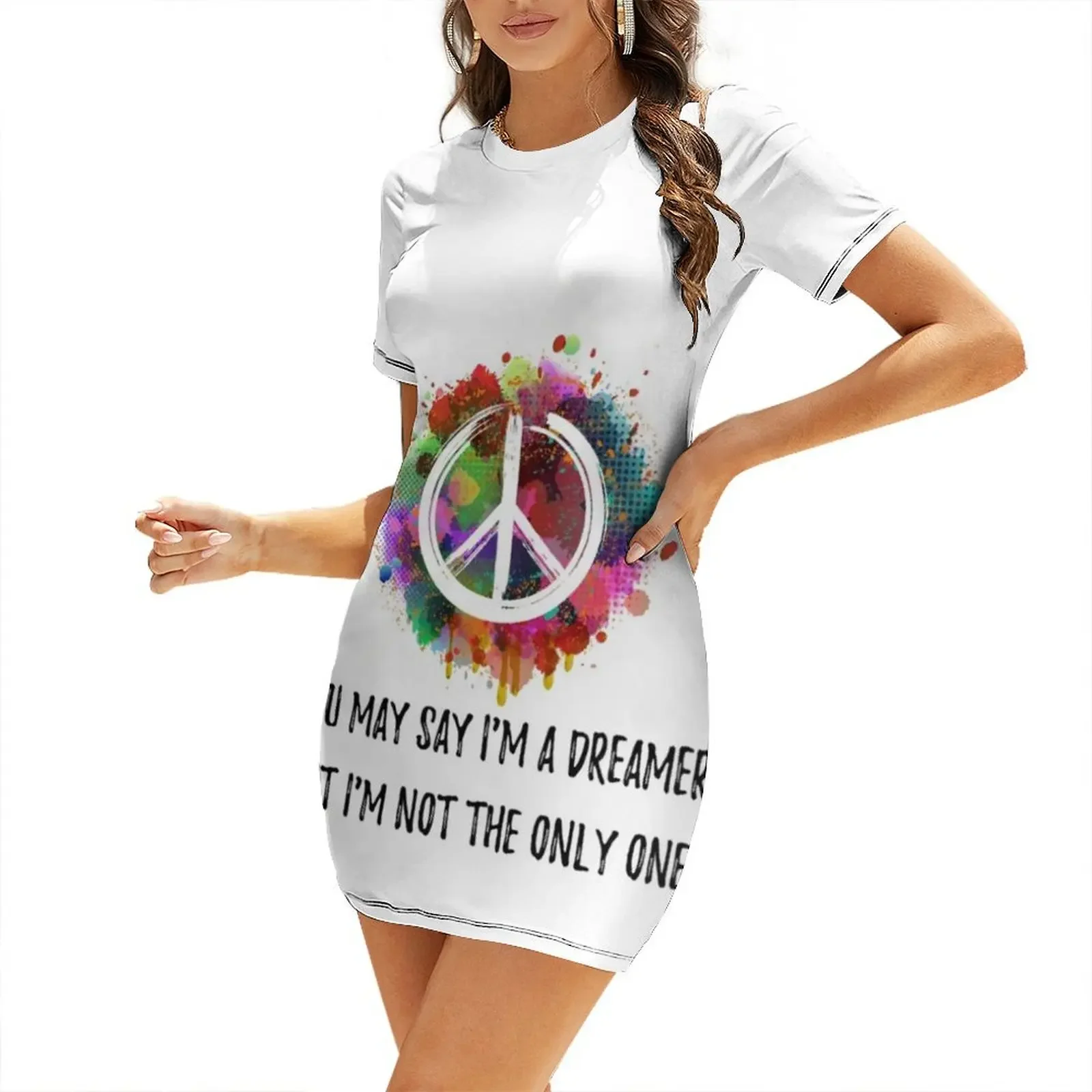 

Imagine Short-Sleeved Dress Dress woman women's evening dresses summer dress daily women's luxury party