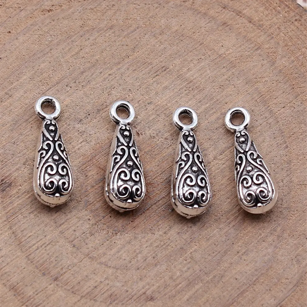 

Decoration Carved Water Drop Charms Accessories Jewelry For Men 15x5x5mm 20pcs