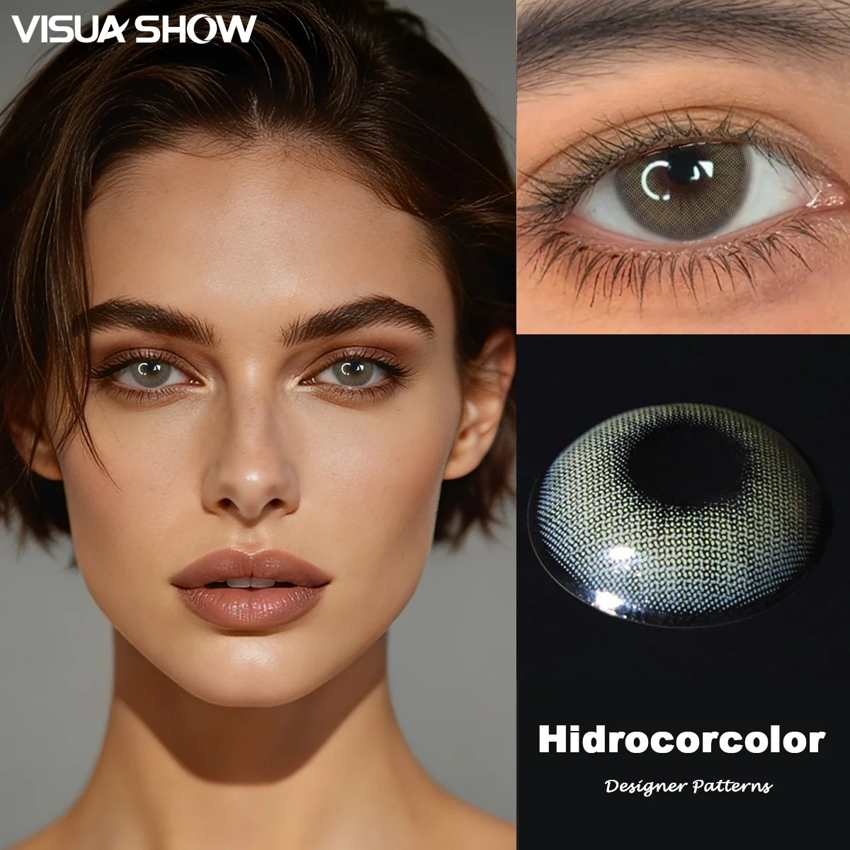 VISUASHOW 1 Paar Natürliche Bernstein Farblinsen, Jährlich Tragbar, Rezeptpflichtig, Kleine Pupille, Weich und Bequem, Perfekt für Modisches Make-up und den Alltag