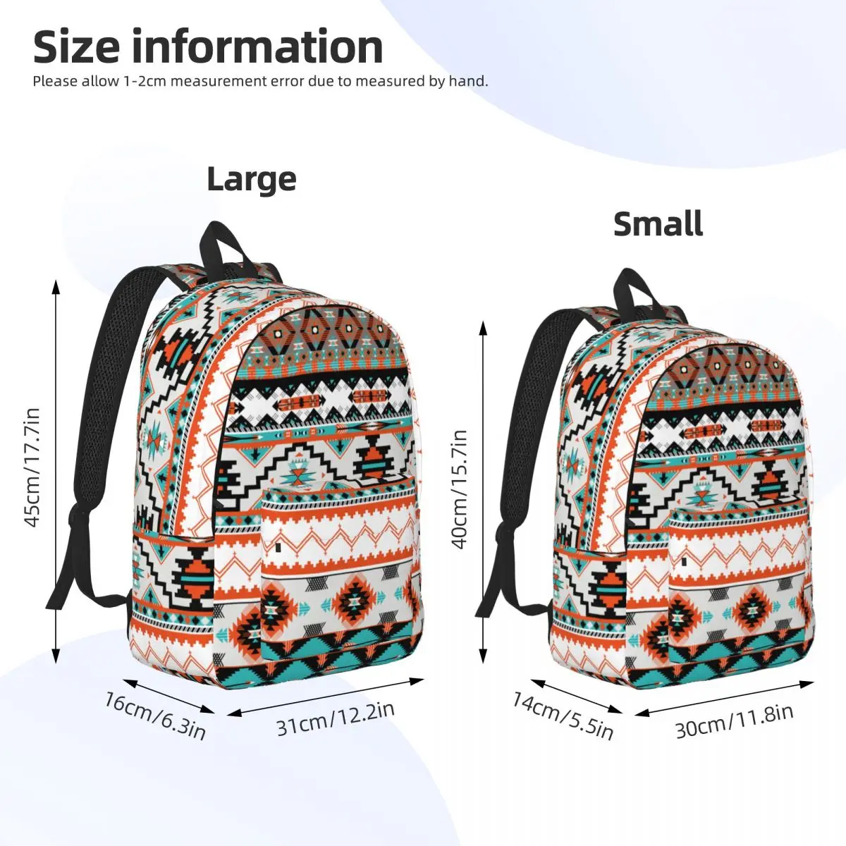 Mochila colorida antiga para homens e mulheres, asteca, tribal, indiana, mochila adolescente, durável, estudante, negócios, mochila norte-africana, bolsa para laptop