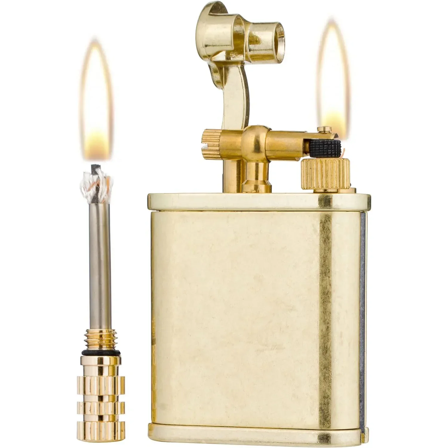 Metal Brass Kerosene Open Flame Windproof Lighter, Retro Old-fashioned Grinding Wheel Ignition, Suitable For Collection