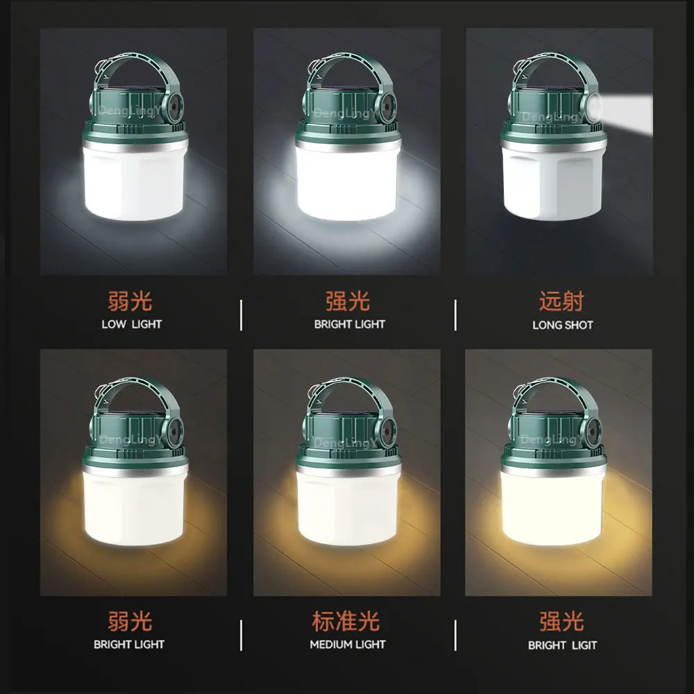 High Power Solar LED Camping Light USB Rechargeable Bulb For Outdoor Tent Lamp Portable Lantern Emergency Lights For BBQ Hiking