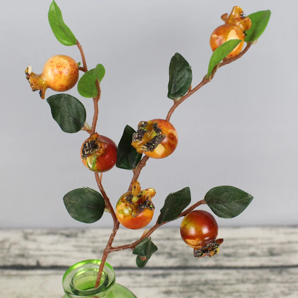 

Artificial Rosehip Berries Simulation Pomegranate Bouquet Floral Accessories Home Wedding Party Decor (Green)