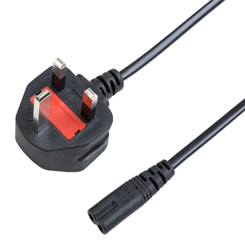 HOT!A72T Hong Kong Plug With Figure 8 Camera Power Cord For Tvs, Table Lamps, Monitors, Adapters With Fuse UK Plug