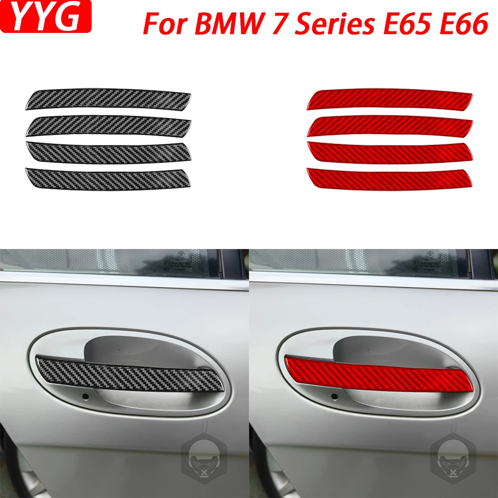 

For BMW 7 Series E65 E66 2002-2008 Carbon Fiber Exterior Door Handle Panel Decorative Cover Car Decoration Accessories Sticker