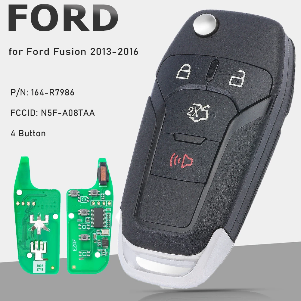 KEYECU 164-R7986 ,  N5F-A08TAA Remote Car Flip Key Keyless Fob for 2013 2014 2015 2016 Ford Fusion