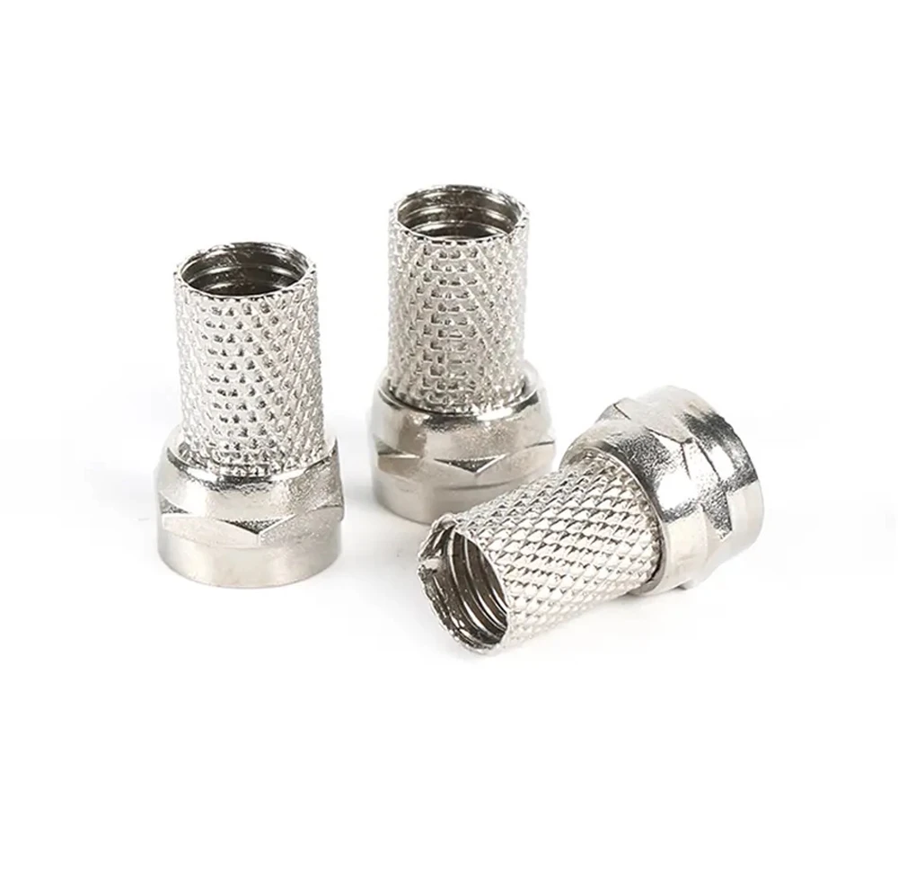 50 Stück/Set Hochwertige RG6 F-Typ Koaxial-RF/AV-Signalkabel-Steckverbinder Anschlüsse Stecker – Detail 4