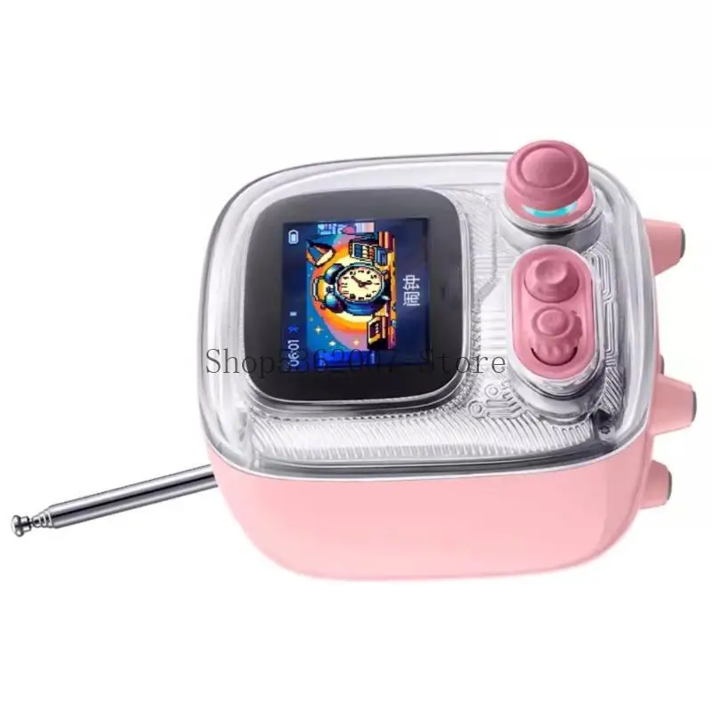 Беспроводной винтажный стиль динамика FM Radio Function Текст текст Display Compactly Portable Design 40JB