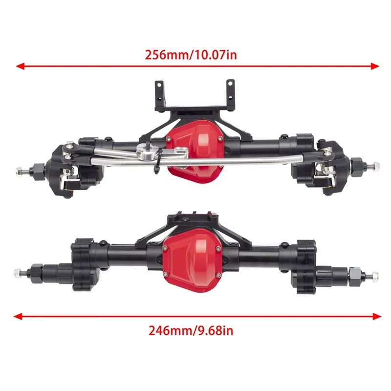 B78B-2個 CNCメタル製フロントおよびリアポータルアクスルセット 1/10 RCロッククローラーカー Axial SCX10 I II 90046 90047 アップグレードパーツ用