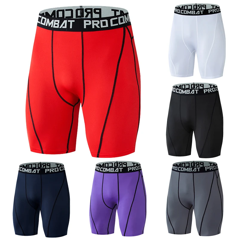 Men's Leggings Compression Pants Sports Leggings Basketball Quarter Shorts Quick Drying Running Training Stretch Fitness Pants