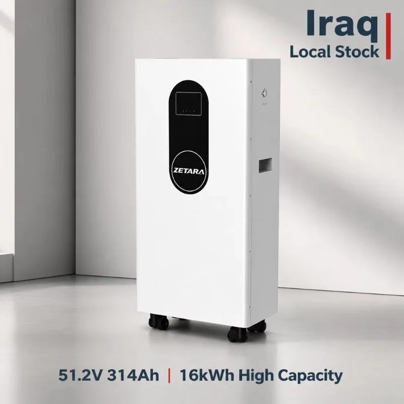 Compact Wall Mounted 16kWh Lithium Battery 51.2V 314Ah LiFePO4 Energy Storage System For Residential PV Power Station