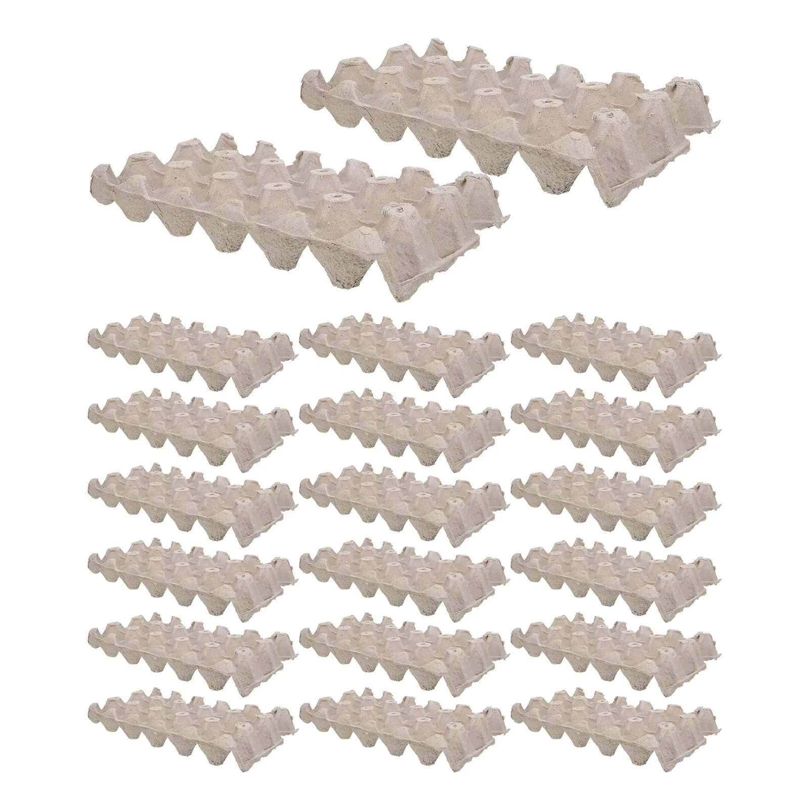 30Pcs Egg Cartons Pulp Fiber Stackable Blank Holder for Chicken Farm Kitchen Storage Freshness Protection Egg Storage Trays