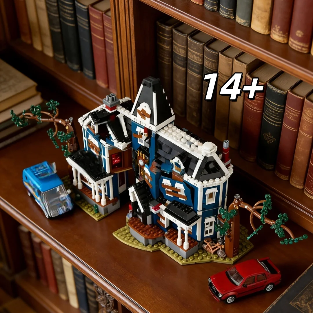

Retro mansion assembling building blocks, multi-layer building model, creative desktop decoration, adult educational assembling