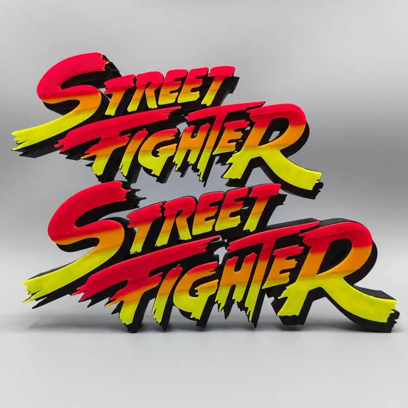 Anime Street Fighter 3D Font Stand-up Logo Model PLA  Arcade Game Ryu Ken Figure Ornament Cosplay Exhibition Decoration Toy Gift - view 3
