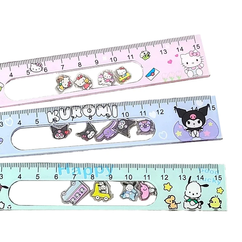 Kuromi Pochacco Cute Cartoon Capybara Shaker Ruler Creative Anime Character Ruler School Student Stationery