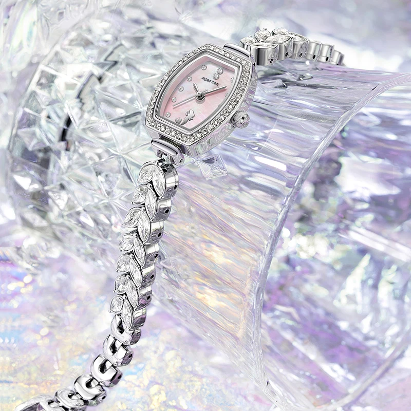 ROMITIME Women Quartz Watch Luxury Mermaid Collection Mother-of-Pearl Dial Stainless Steel Case 30M Waterproof Watches for Lady