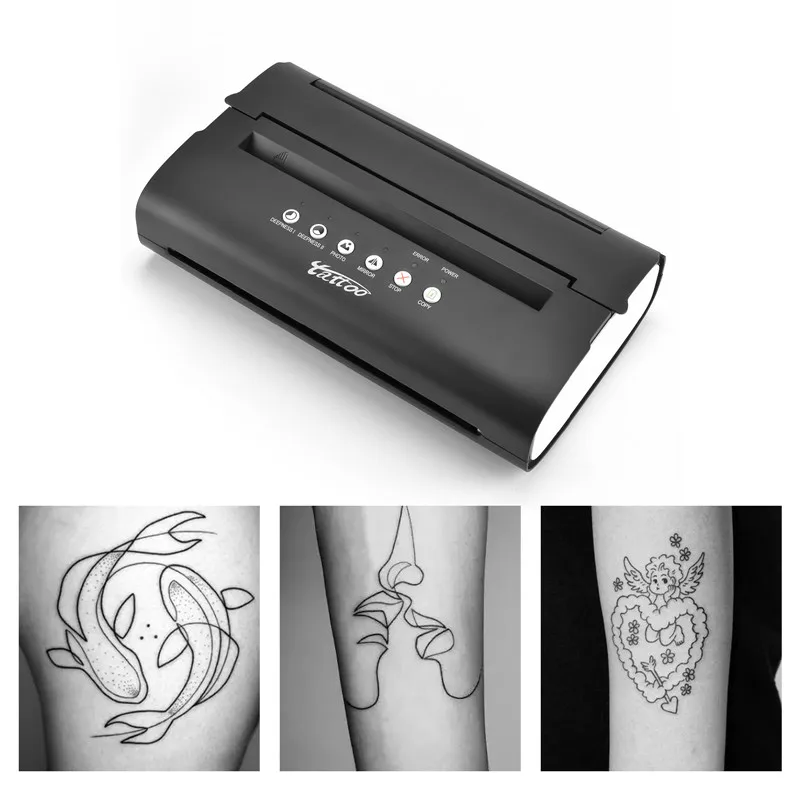 Mini máquina de transferencia de plantillas de tatuaje, impresora térmica de dibujo, fotocopiadora de impresión de dibujo de línea, transferencia de tatuajes