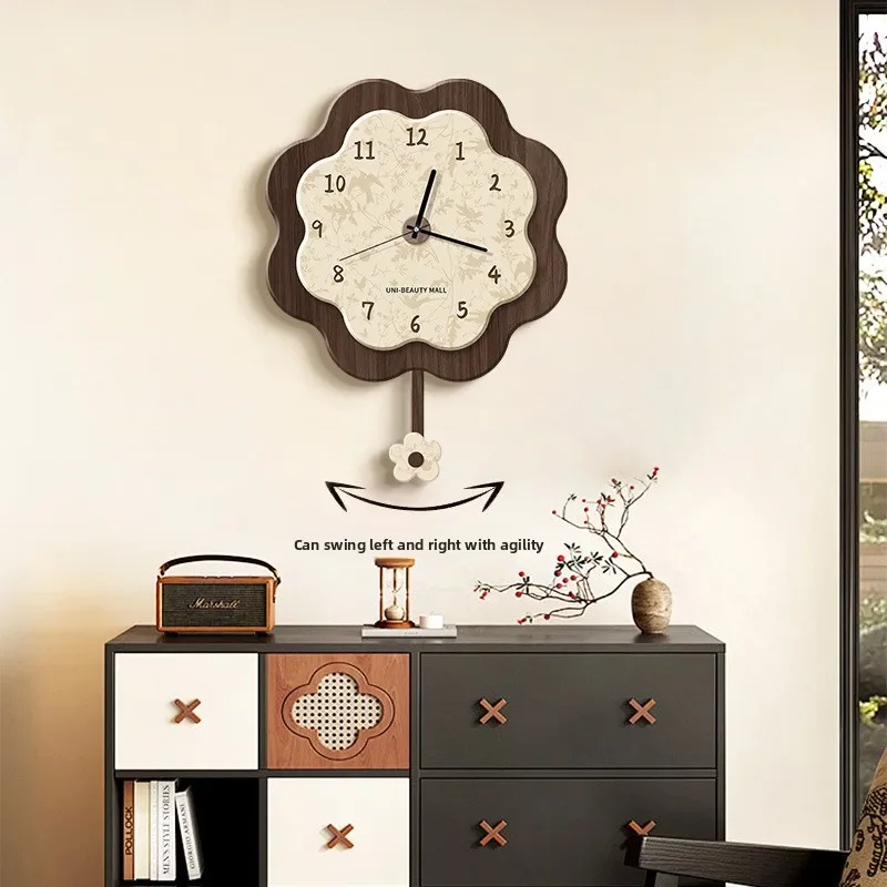 Middle Ancient Style Creative Art Wall Clock New High-end Feeling Living Room Dining Room Bedroom Home Wall Clock