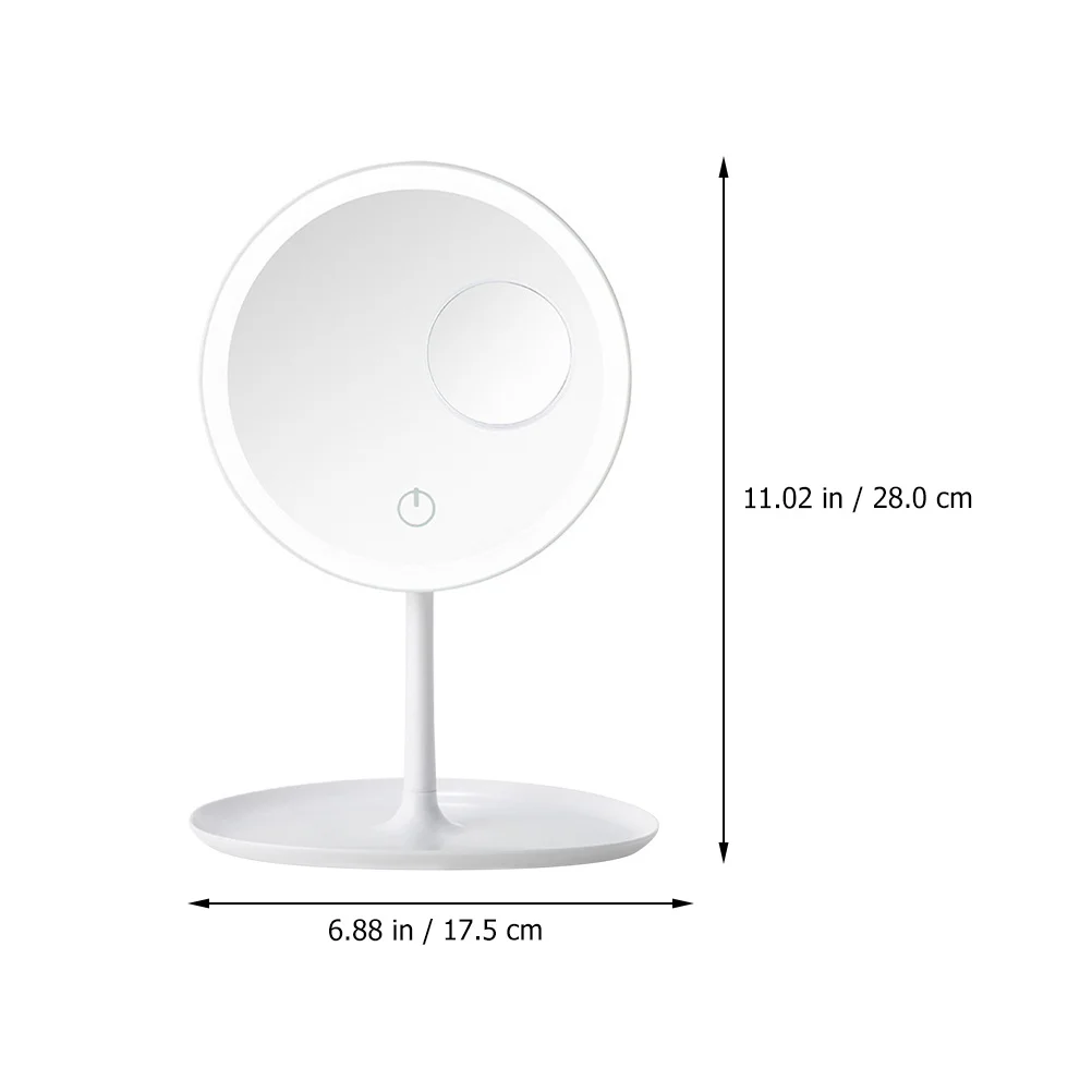 1Set Tabletop LED Makeup Mirror White Lighted Vanity Mirror for Dressing Table Bathroom Desk Counter Perfect Gift for Her