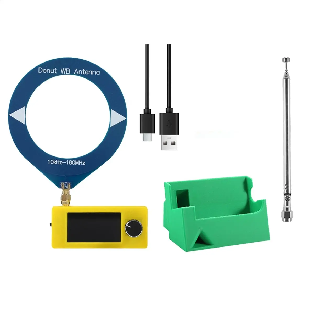 B21B SI4732 Radio Receiver Kit+Antenna+Stand 10-180MHz 1.9inch Display FM/AM/LSB/USB SI4732 Mini Radio Shortwave Radio