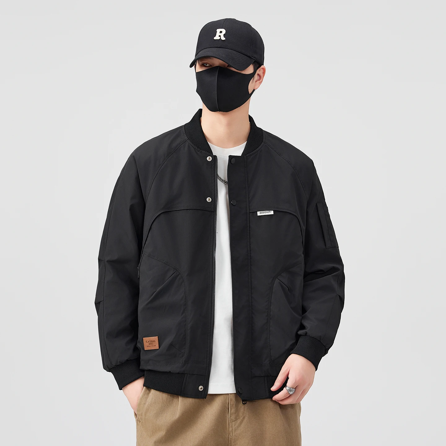 

Весенне-осенняя бейсбольная куртка 2025: Новая мужская модная американская рабочая куртка-бомбер, универсальная верхняя одежда с премиальным ощущением стиля