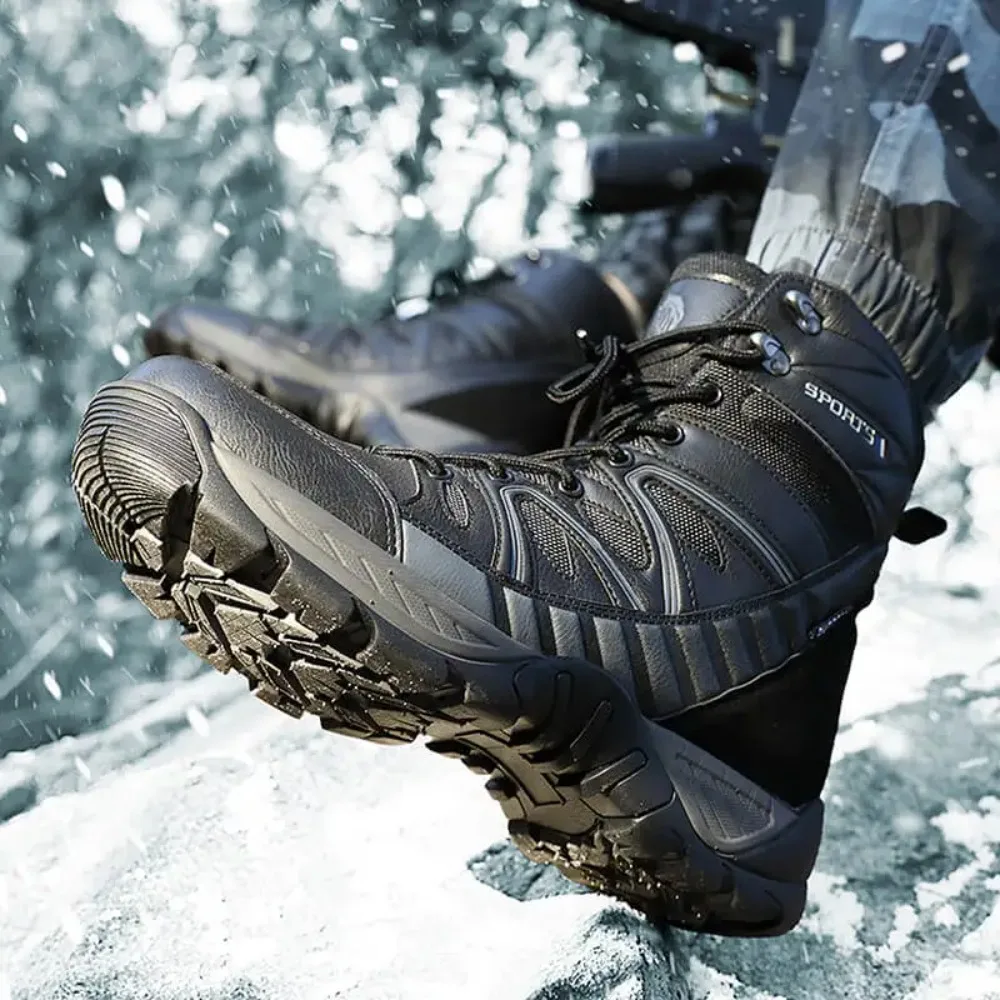 

Winter Snow Boots Men High-top Outdoor Warm Soft Plush Ankle Boots Men Shoes Shock-absorbing Anti-slip Comfortable Hiking Shoes