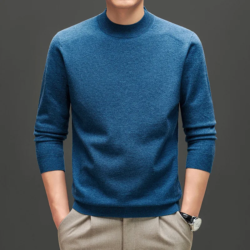 2026 New Arrival Autumn Winter Wool Sweater Men's Long Sleeve Half Sweater Men's