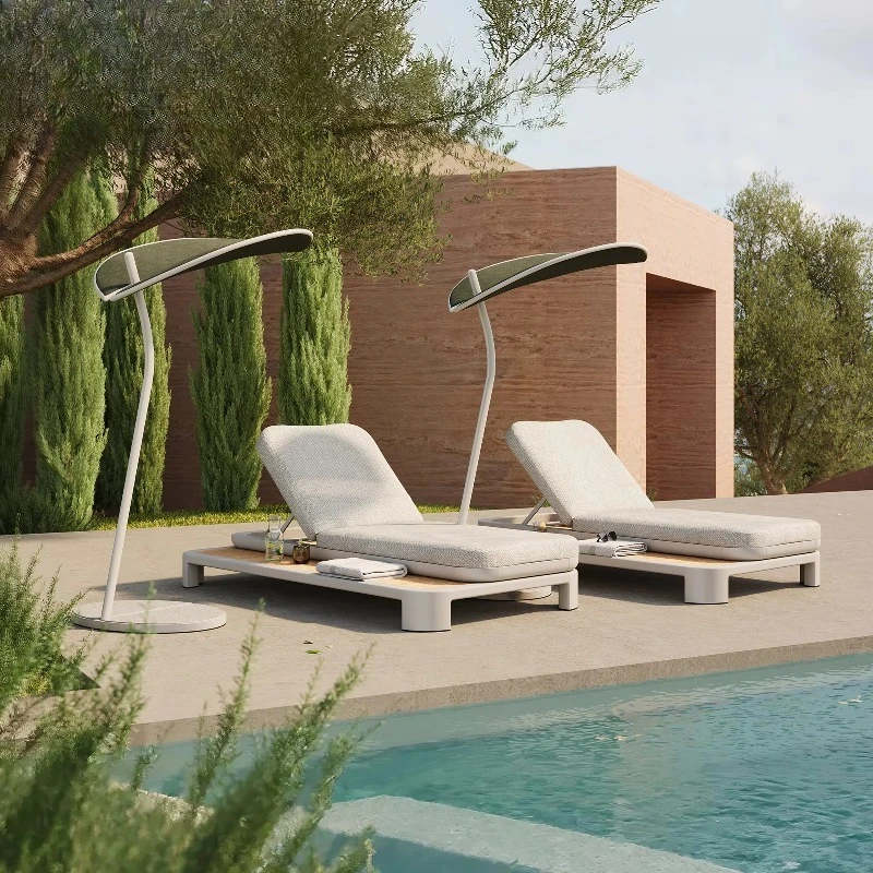 

High-end hotel luxury waterproof garden sun chair outdoor furniture beach sun chair swimming pool outdoor
