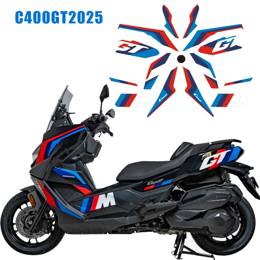 

For BMW C400GT 2025 Motorcycle Stickers Kits Full Graphic Kit Print Protective Film Pull Flower Color Change Decal Graphic Kit