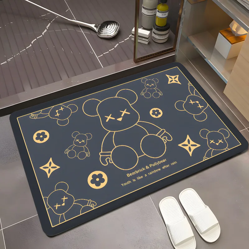 Absorbent diatom mud mat for bathroom non-slip mat for bathroom foot mat for toilet dirt resistant and easy to take care of