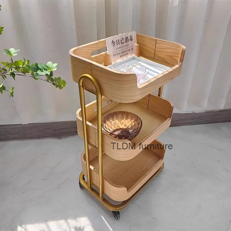 

Manicure Trolley Delivery Cart Beauty Room Wagon Cosmetologist Auxiliary Hairdresser Salon Carritos Wood Aesthetic Furniture