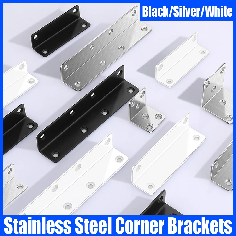 

4PCS Stainless Steel Corner Brackets 90 Degree Angle Bracket Corner Brace Joint Bracket Fastener For Fixing Furniture Cabinet